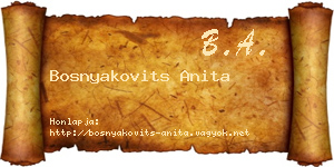 Bosnyakovits Anita névjegykártya