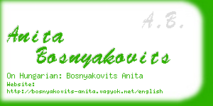 anita bosnyakovits business card